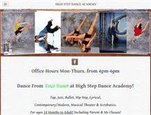 Tablet Screenshot of highstepdanceacademy.com